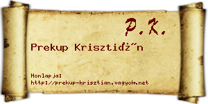 Prekup Krisztián névjegykártya